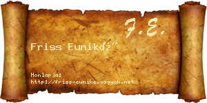 Friss Euniké névjegykártya